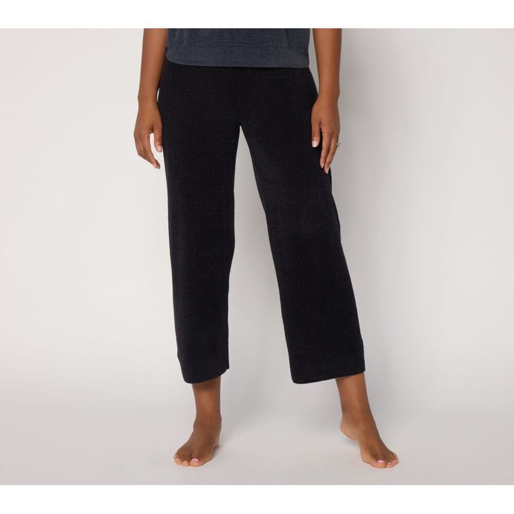 Barefoot Dreams Women's Petite Pants PL CozyChic Ultra Lite Crop Black